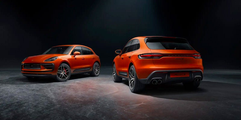 brand new orange Porsche Macan